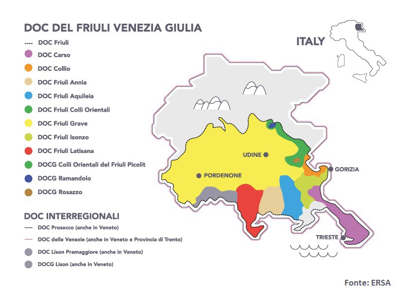 Lista Zone DOC del Friuli Venezia Giulia